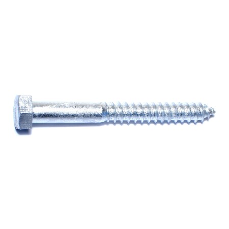Midwest Fastener Lag Screw, 1/2 in, 4-1/2 in, Steel, Hot Dipped Galvanized Hex Hex Drive, 25 PK 05597